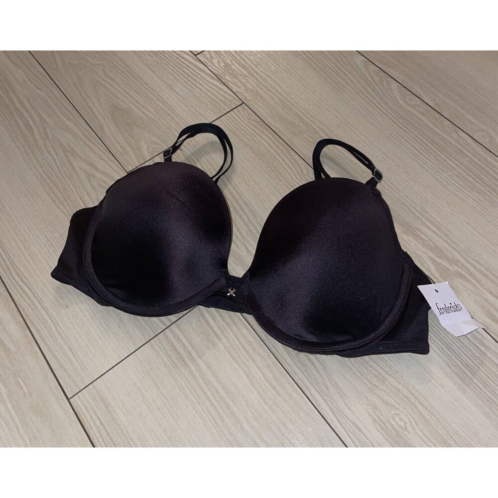 Fredericks of Hollywood Exxtreme Bra Lined Underwire Womens 36B Black New Nwt - Picture 1 of 7